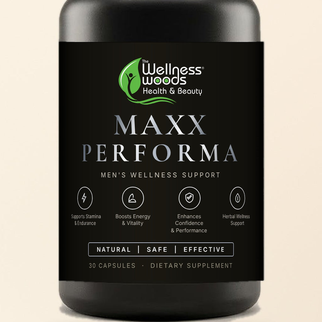 Maxx Performa label detail — silver foil lettering on matte black